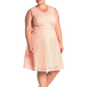 Sharagano Women's V-neck Eyelet Knit Dress 24W